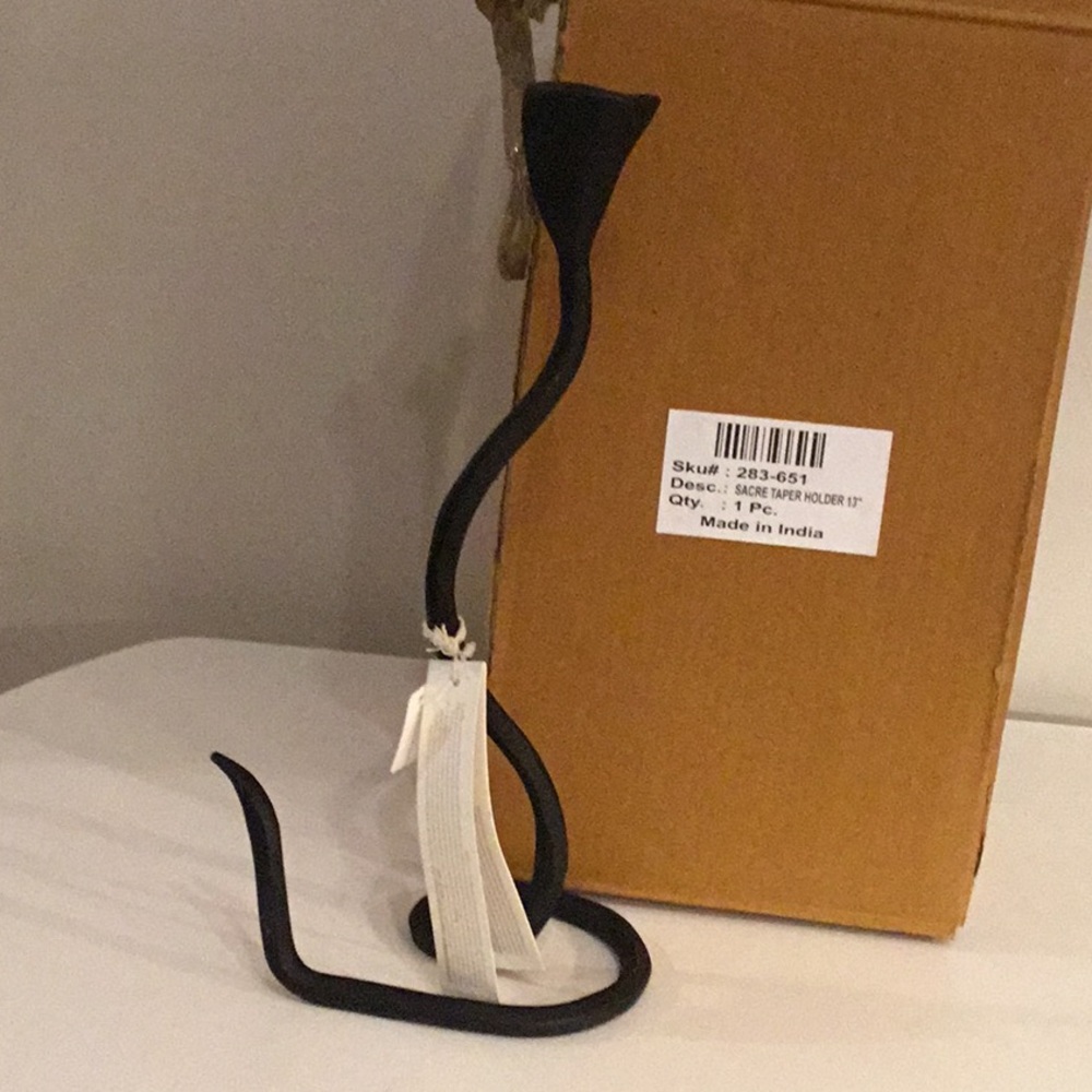 Large Black Metal Taper Candle Holder by Athena Calderone for Crate & Barrel - Picture 7 of 7